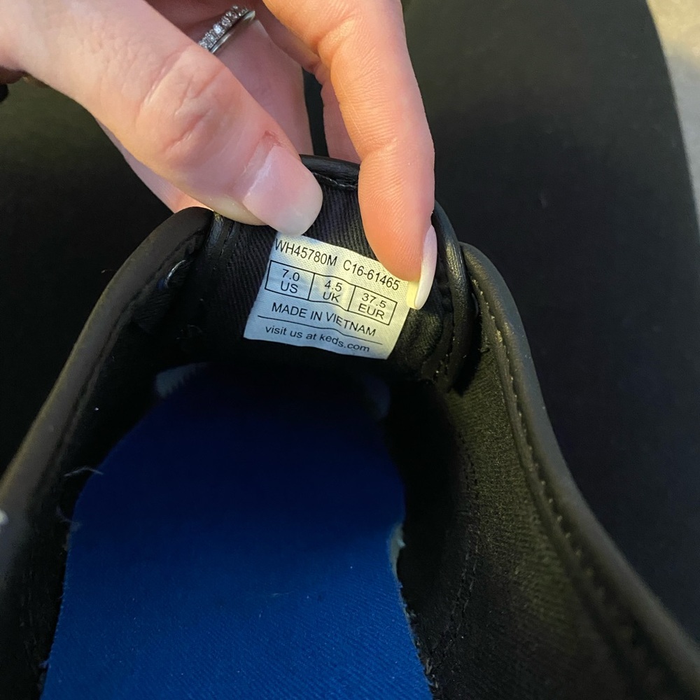 Women’s Black Leather Keds